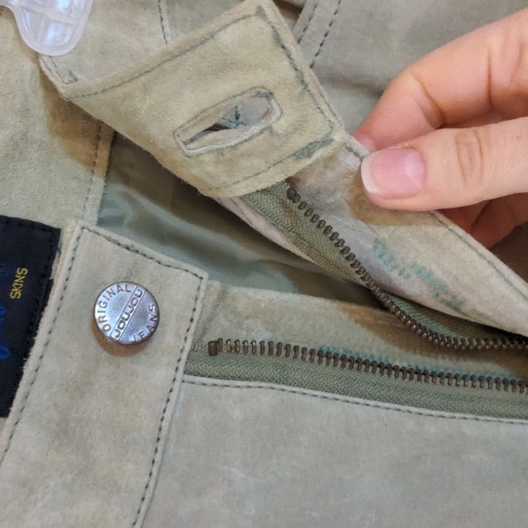 Vintage JouJou Skins Genuine Suede Pistachio Green Straight Leg Pants Size 5/6 - Picture 3 of 15